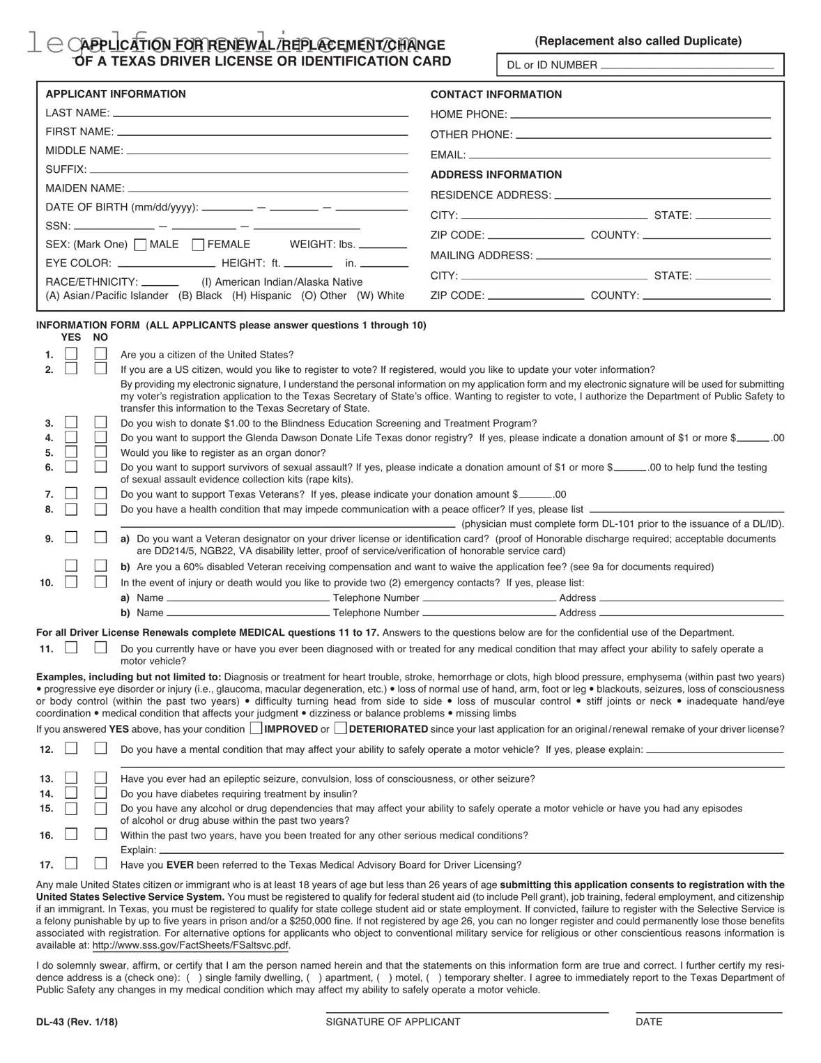 DL-43 Template in PDF