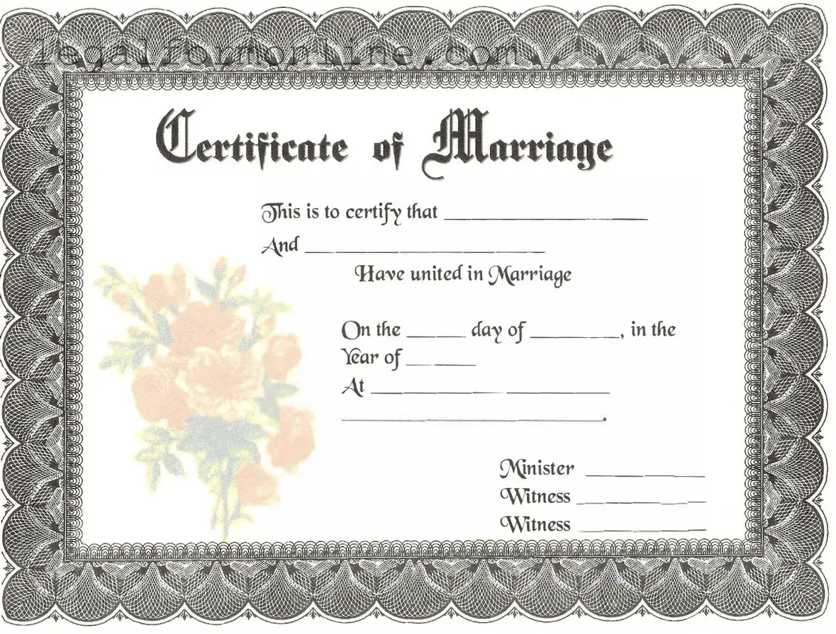 Marriage Certificate Template in PDF