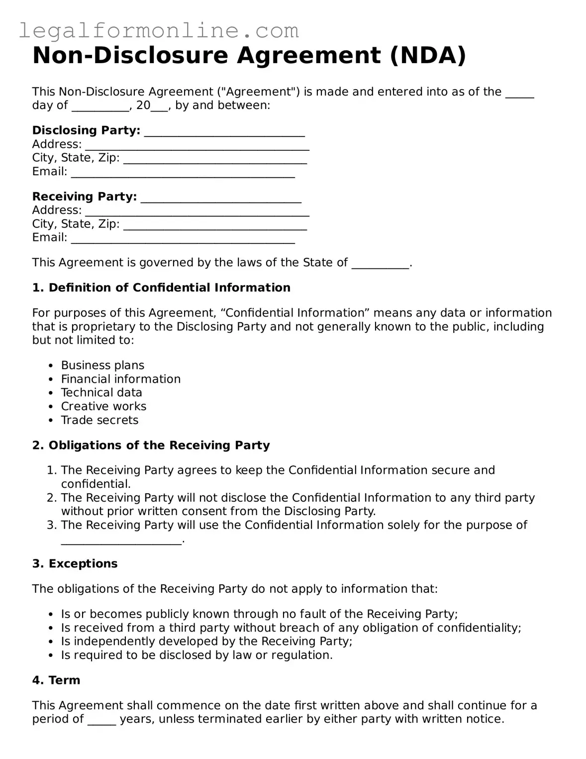 Attorney-Approved Non-disclosure Agreement Template