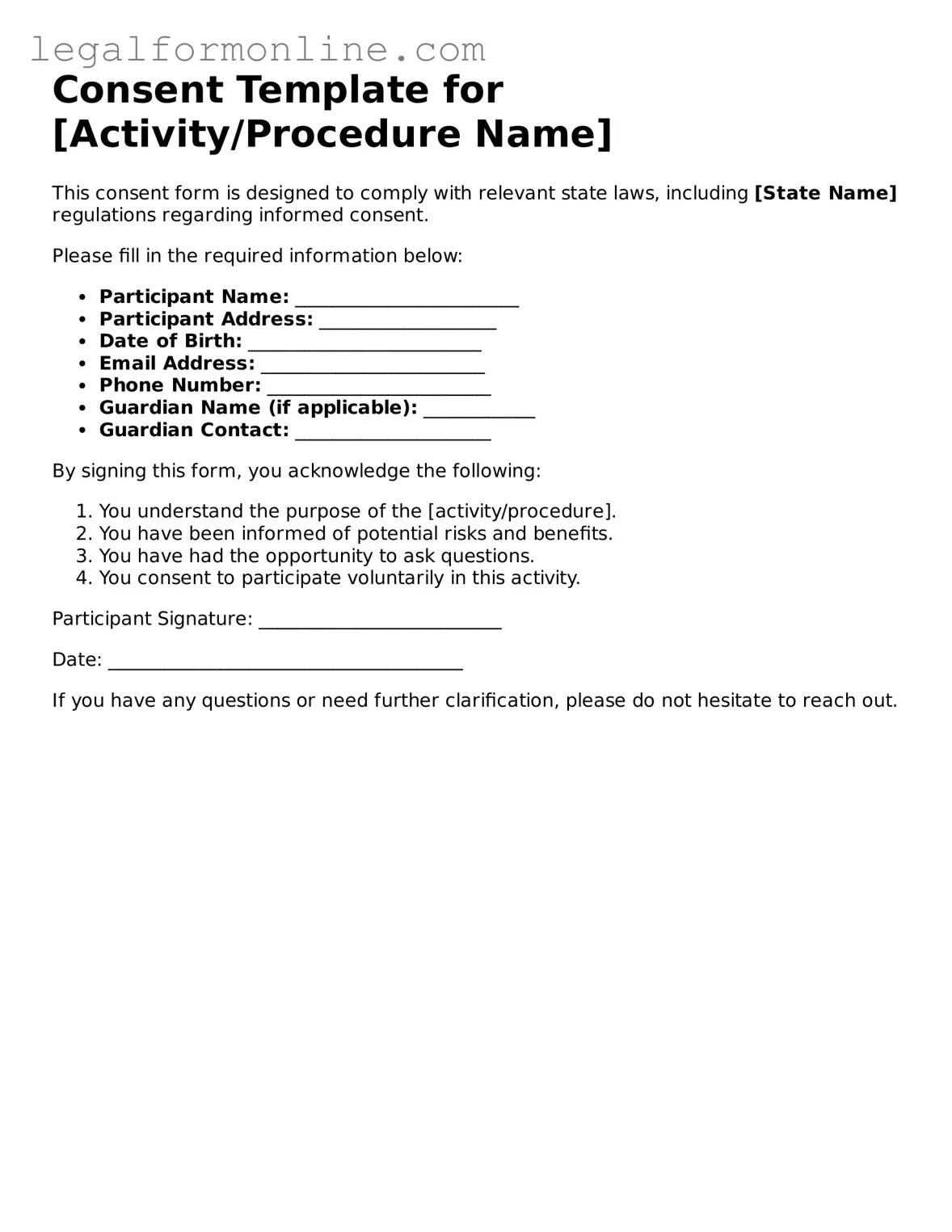 Attorney-Approved Consent Template