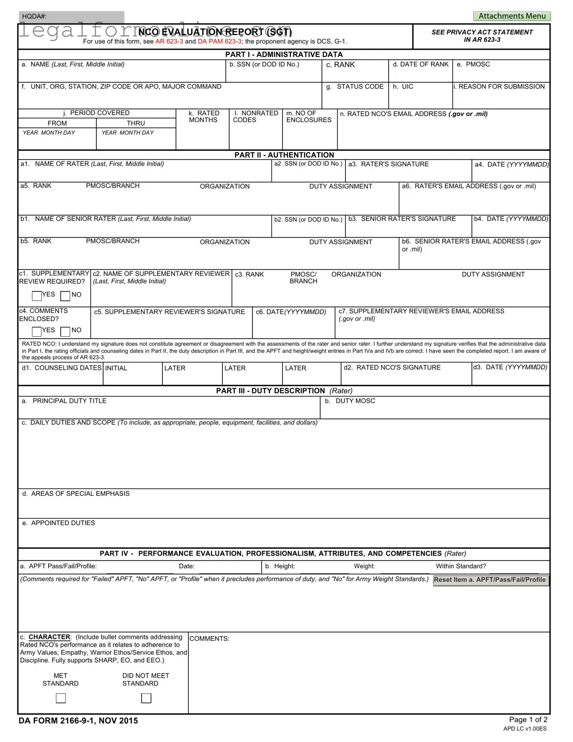 Da 2166 9 1 Template in PDF
