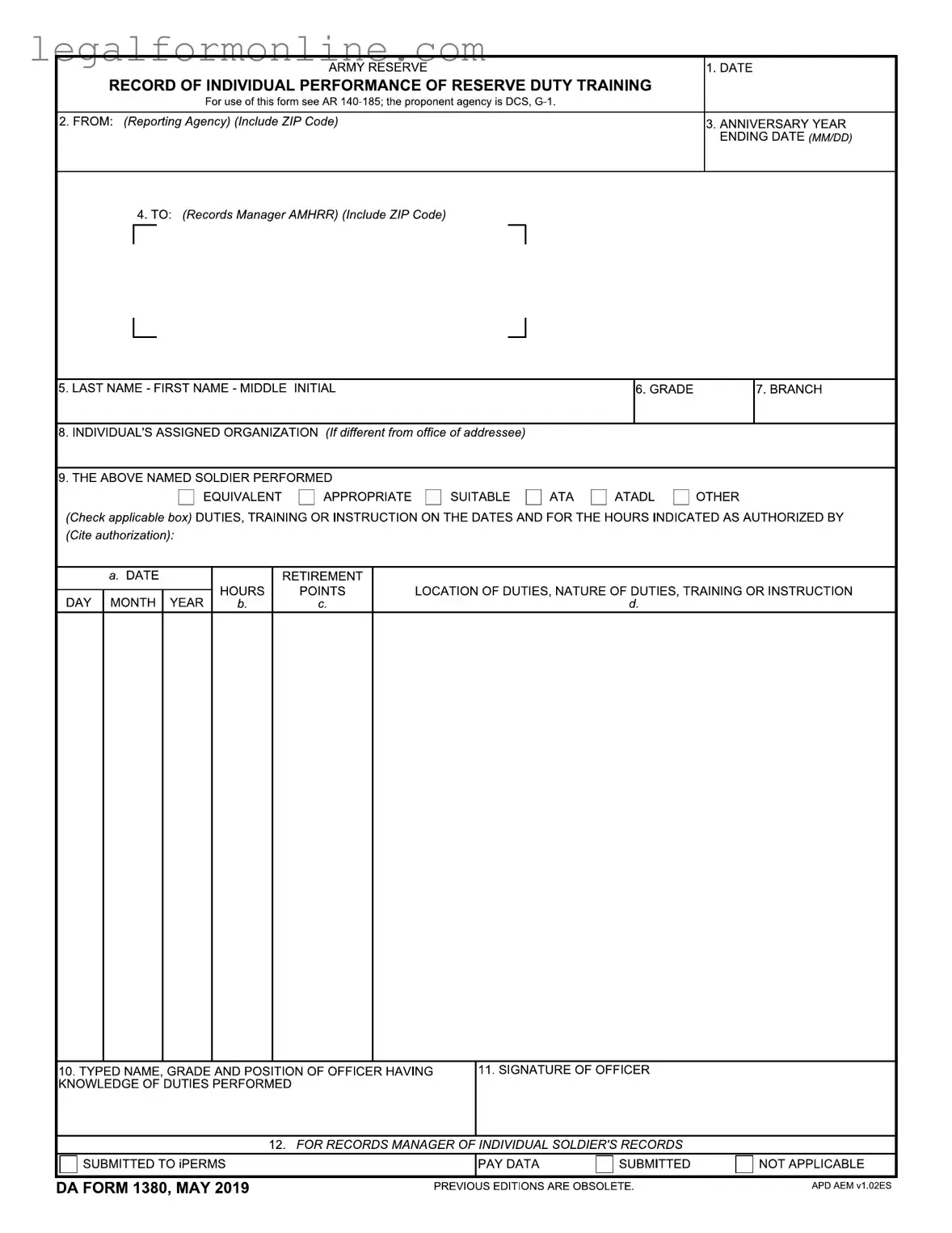 Da 1380 Template in PDF