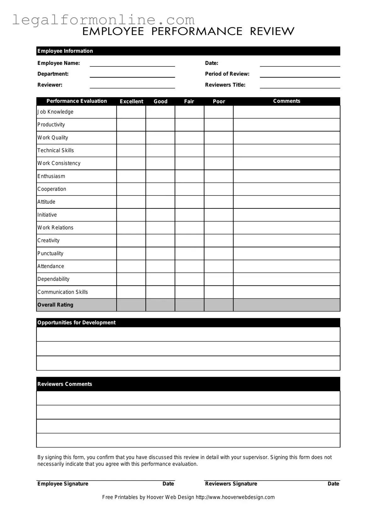 Employee Template in PDF