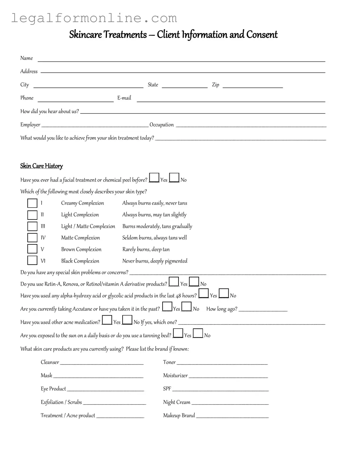 Facial Consent Template in PDF