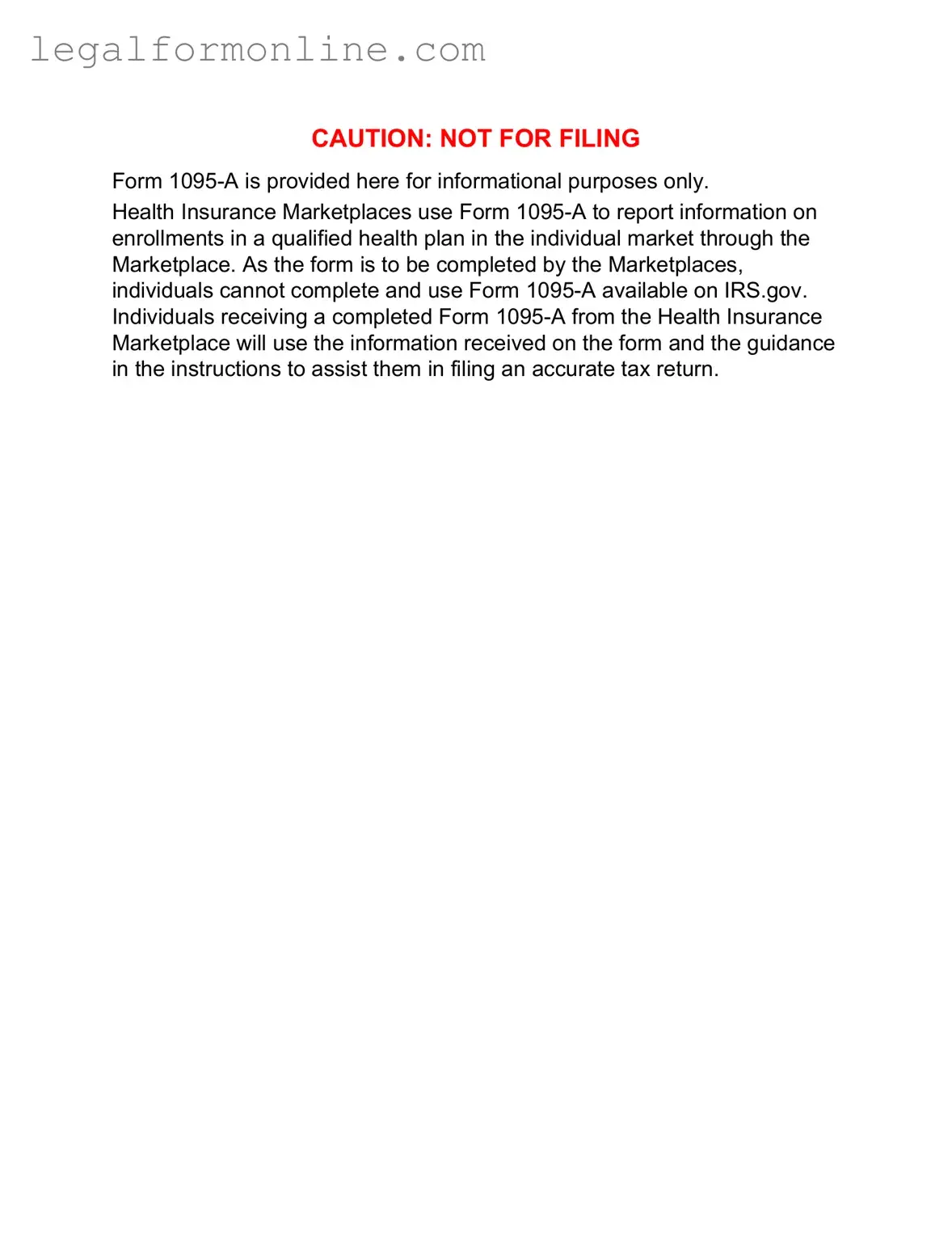 IRS 1095-A Template in PDF