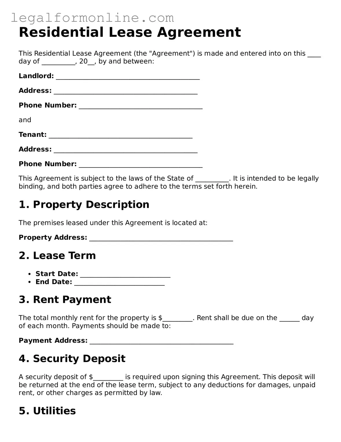 Attorney-Approved Residential Lease Agreement Template