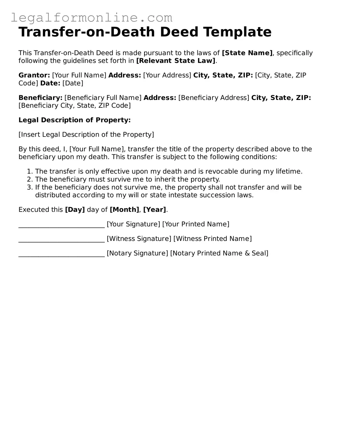 Attorney-Approved Transfer-on-Death Deed Template