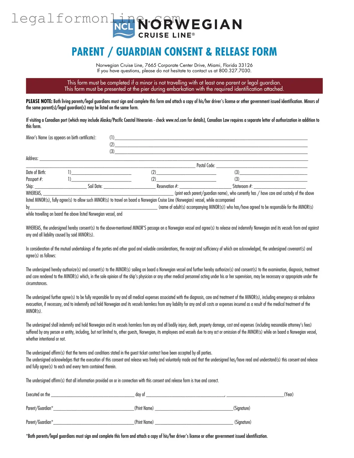 NCL Parental Consent Template in PDF