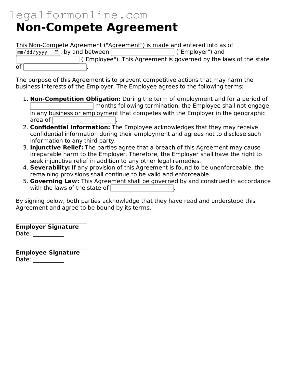 Attorney-Approved Non-compete Agreement Template
