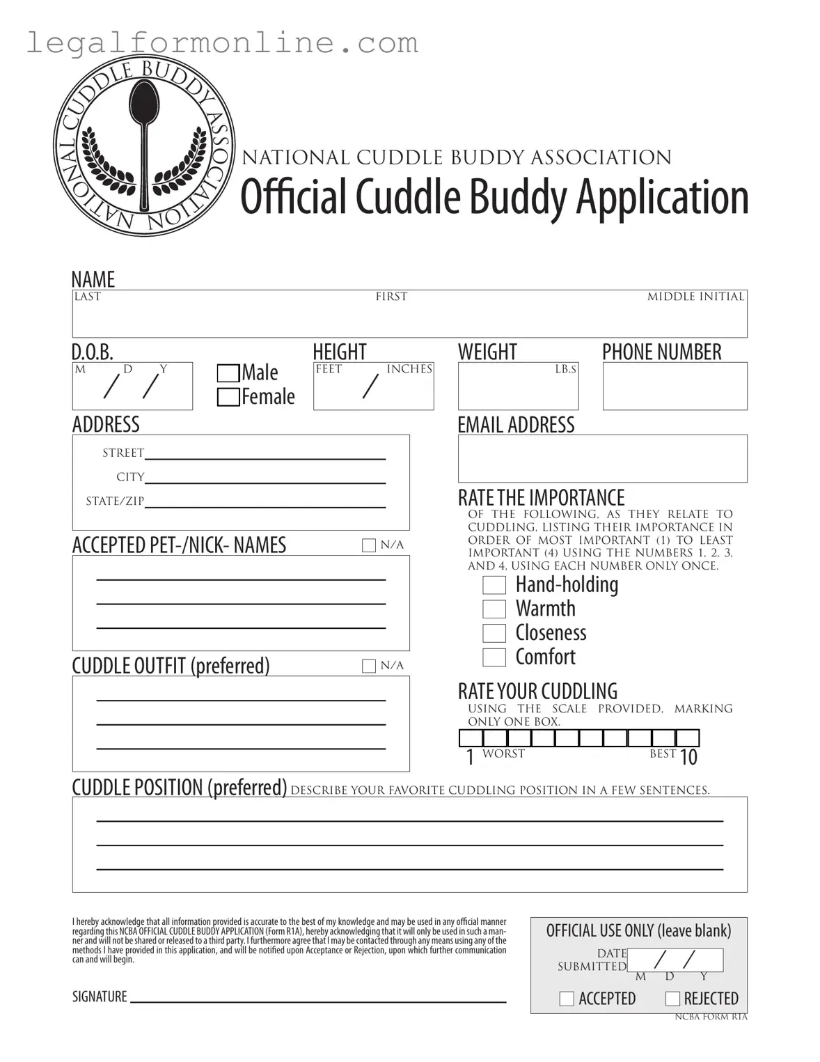Cuddle Buddy Application Template in PDF
