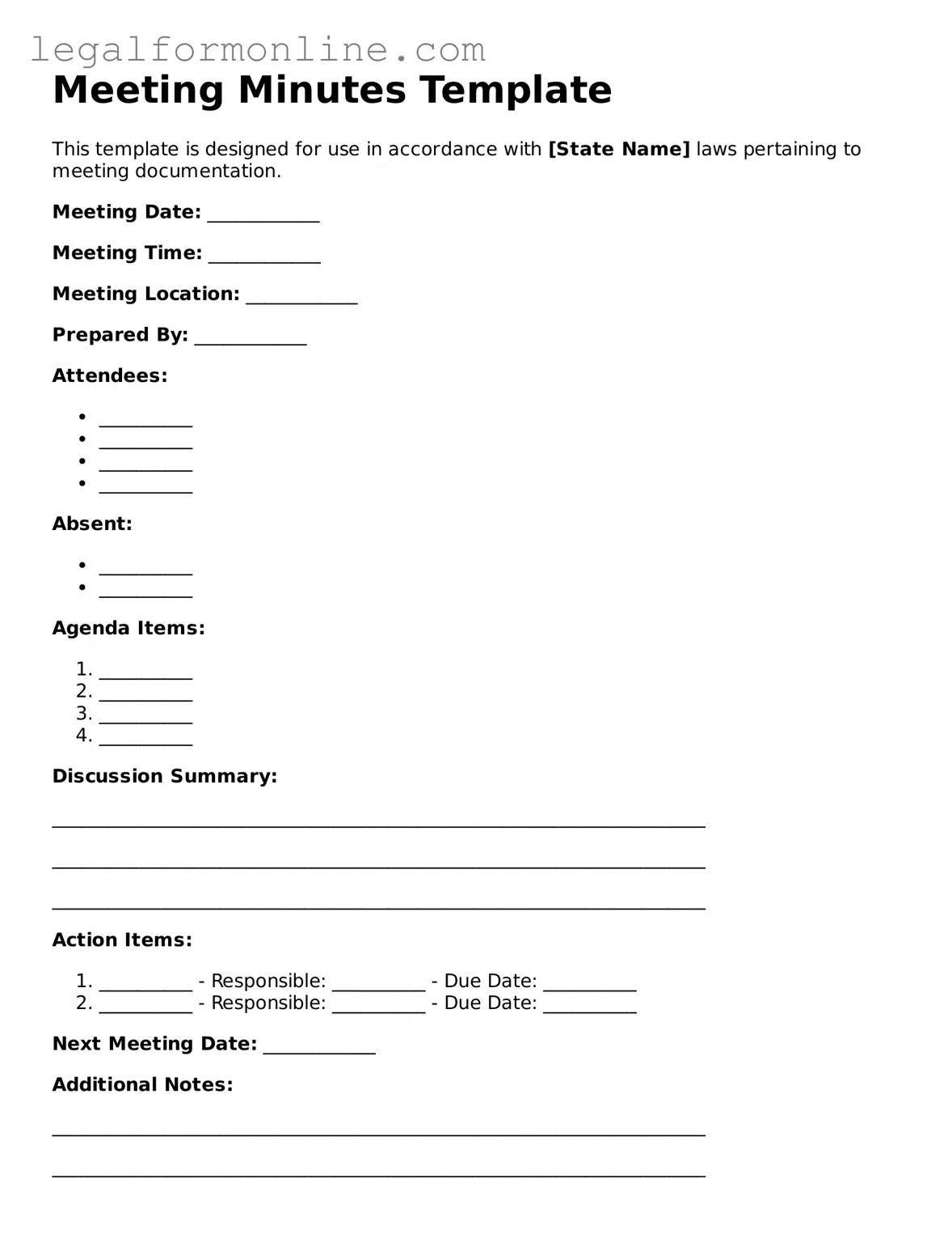 Attorney-Approved Meeting Minutes Template