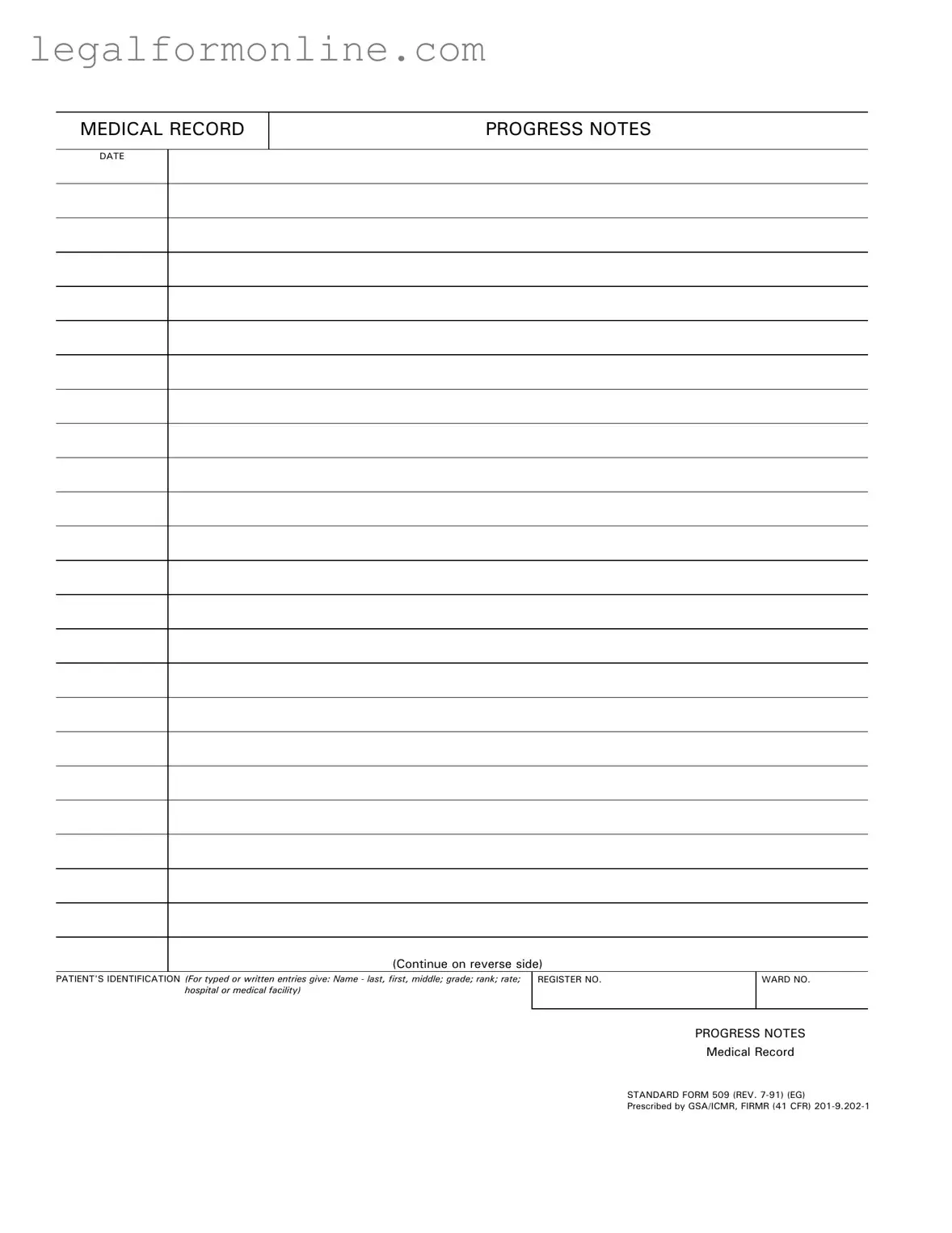 Progress Notes Template in PDF