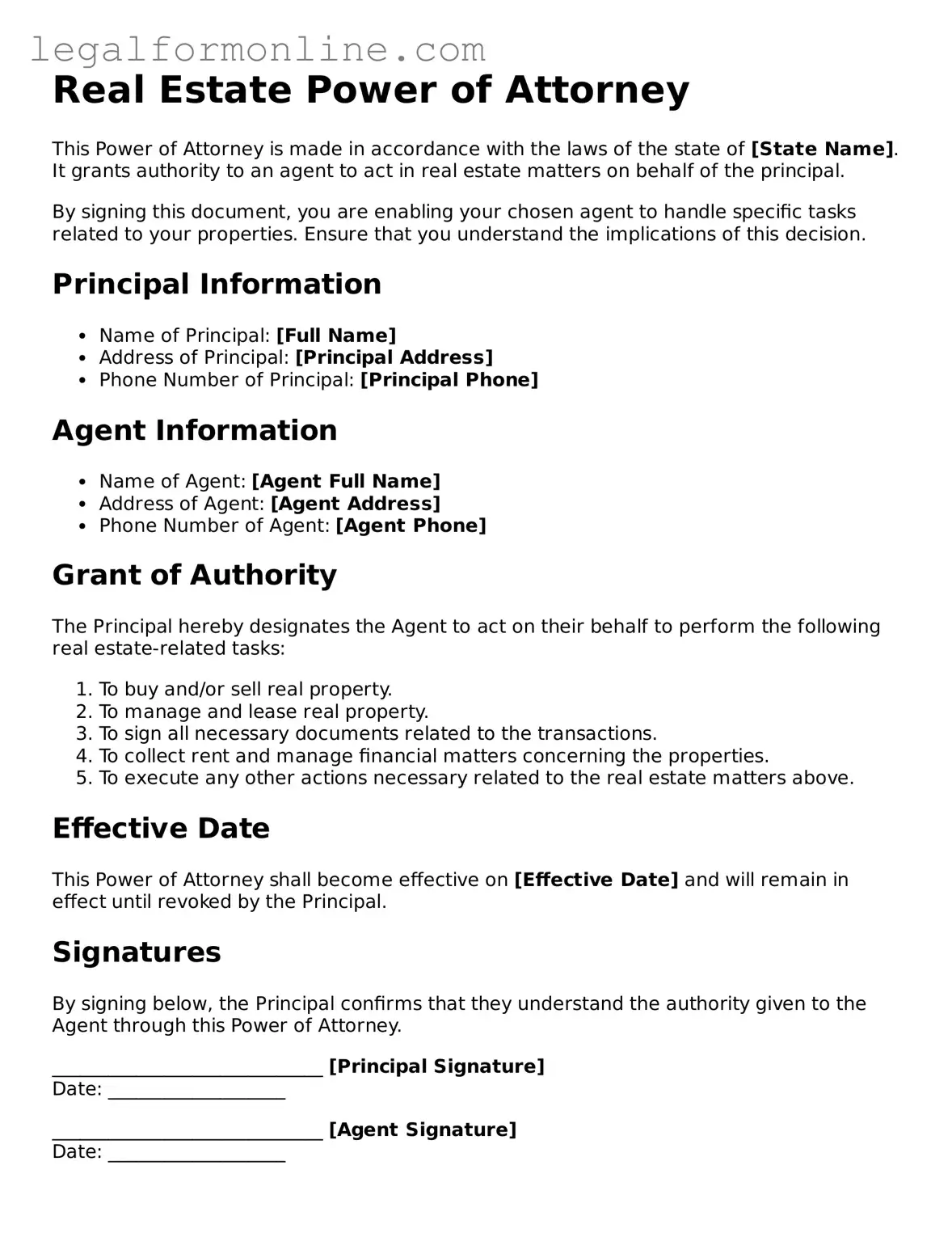 Attorney-Approved Real Estate Power of Attorney Template
