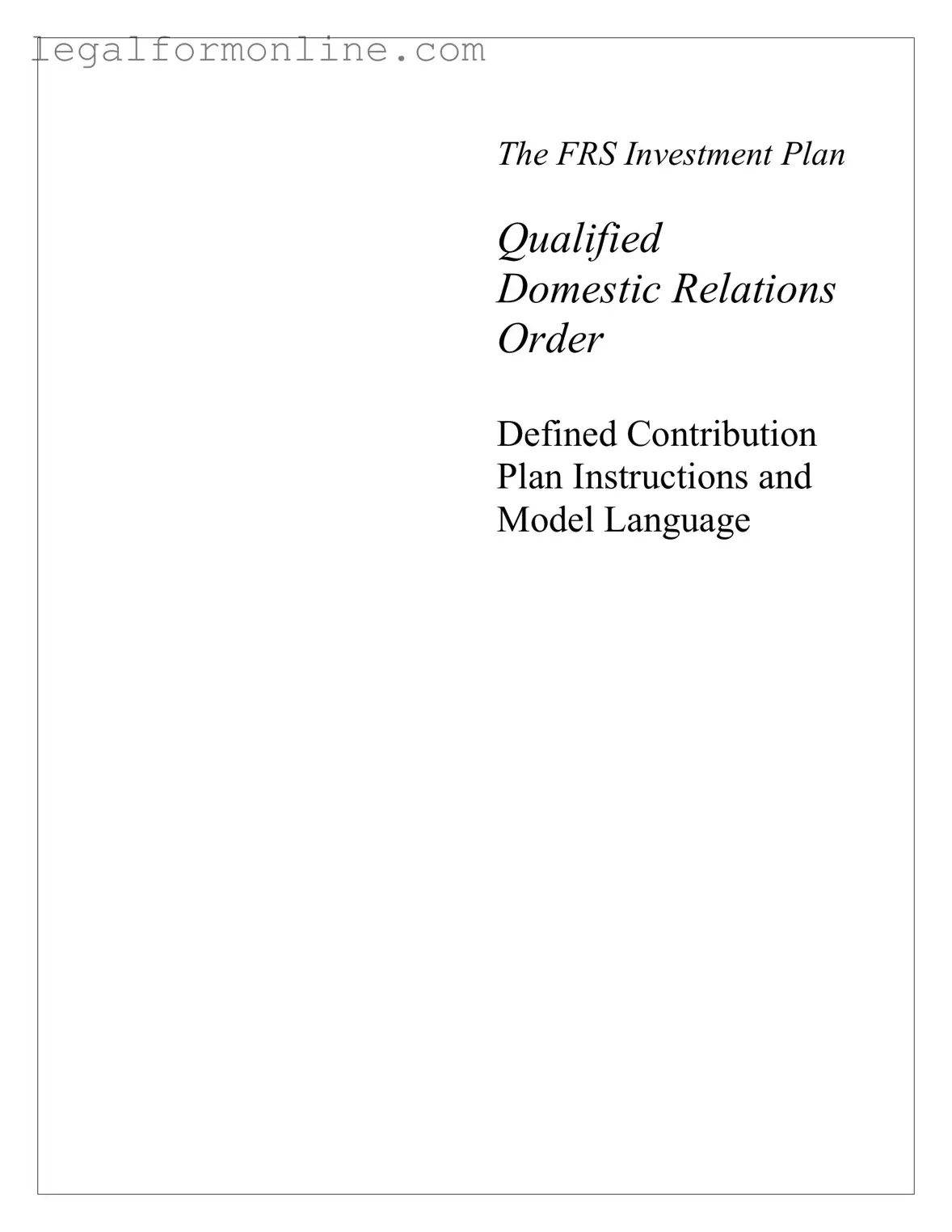 Qdro Template in PDF