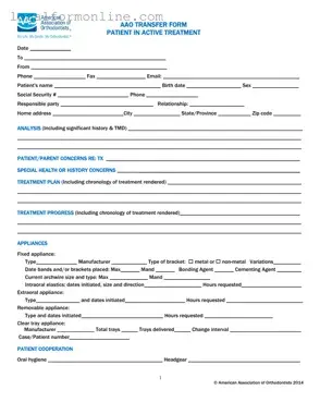 Aao Transfer Template in PDF