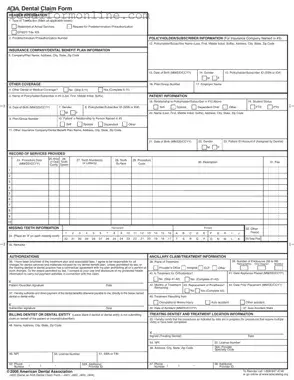 Ada Dental Claim Template in PDF
