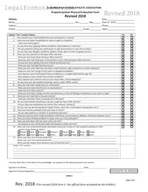 Alabama High School Physical Template in PDF