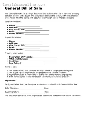 Attorney-Approved General Bill of Sale Template