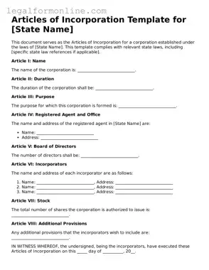 Attorney-Approved Articles of Incorporation Template