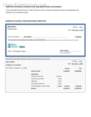 Payroll Check Template in PDF