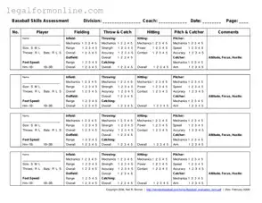 Baseball Assessment Template in PDF