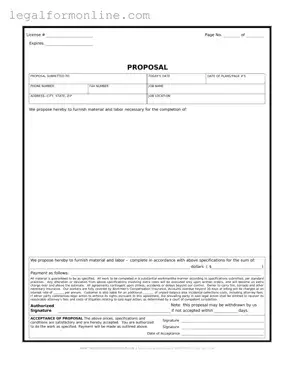 Construction proposal form Template in PDF