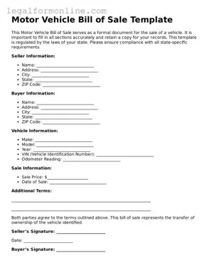 Attorney-Approved Motor Vehicle Bill of Sale Template