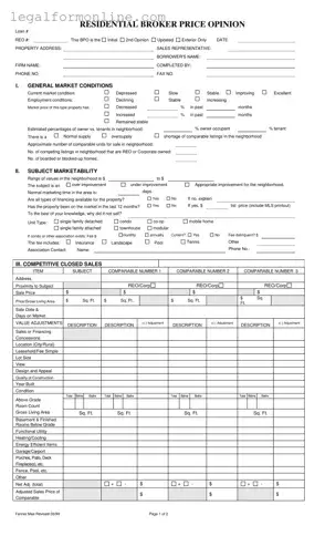 Broker Price Opinion Template in PDF