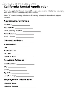  Rental Application Form for California