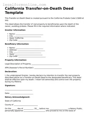  Transfer-on-Death Deed Form for California
