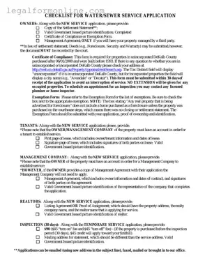 Dekalb County Water Application Template in PDF