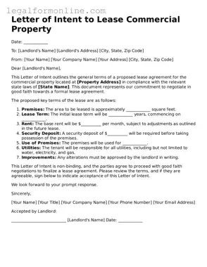 Attorney-Approved Letter of Intent to Lease Commercial Property Template