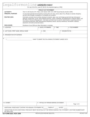 Da 2823 Template in PDF