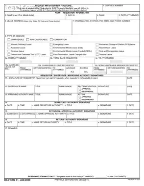Da 31 Template in PDF