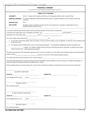 DA 7666 Template in PDF