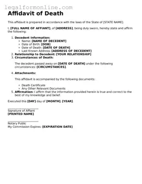 Attorney-Approved Affidavit of Death Template