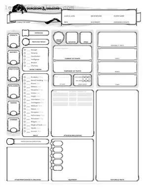 Dnd Character Sheet Template in PDF