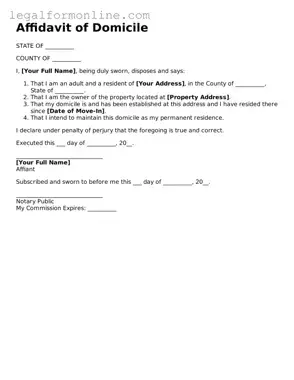Attorney-Approved Affidavit of Domicile Template