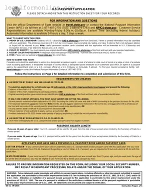 DS-11 U.S. Passport application Template in PDF