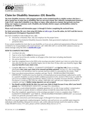 EDD DE 2501 Template in PDF