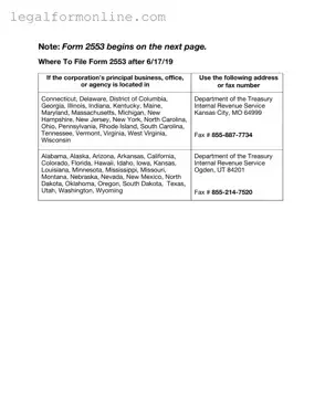 IRS 2553 Template in PDF