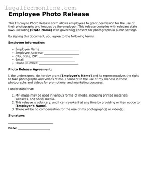 Attorney-Approved Employee Photo Release Template
