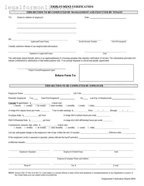 Employment verification form Template in PDF