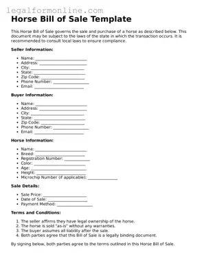 Attorney-Approved Horse Bill of Sale Template