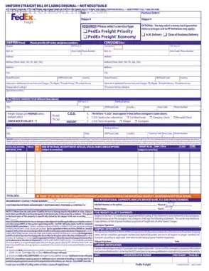 Fedex Bill Of Lading Template in PDF