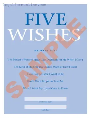 5 Wishes Document Template in PDF