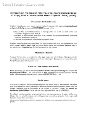 Florida Financial Affidavit Short 12.902(b) Template in PDF