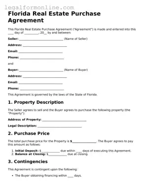  Real Estate Purchase Agreement Form for Florida