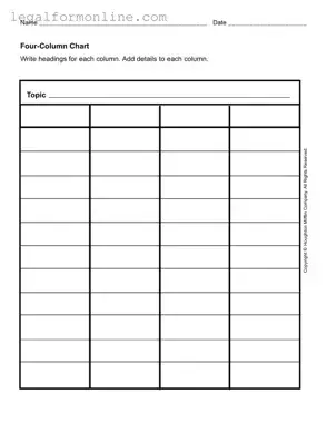 Four Column Chart Template in PDF