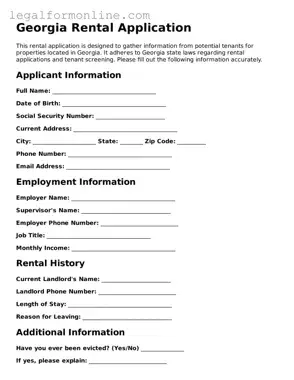  Rental Application Form for Georgia